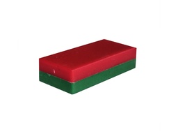 [10460] Ceramic Ferrite Block Magnet 52mm x 25mm x 12.7mm - Plastic Coated -Red/Green