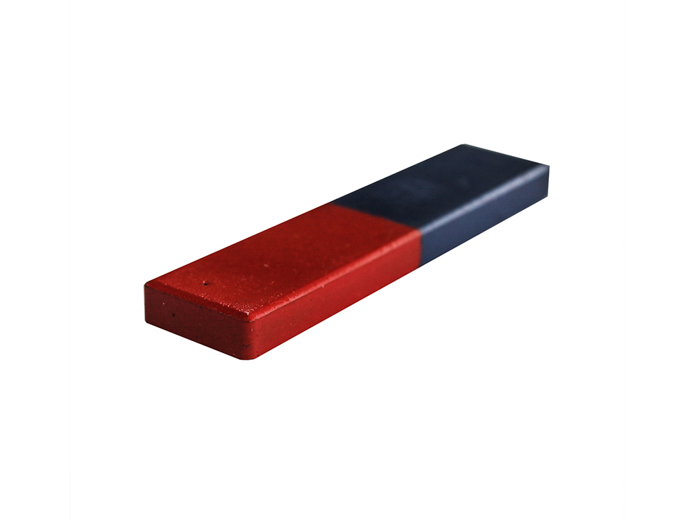 Ceramic Ferrite Block Magnet 75mm x 18mm x 6.5mm - Red/Blue - Mag Length