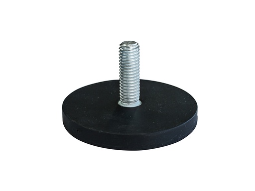 Rubber Encased Neodymium Disc Magnet Ø43mm x 6mm - M6 External thread
